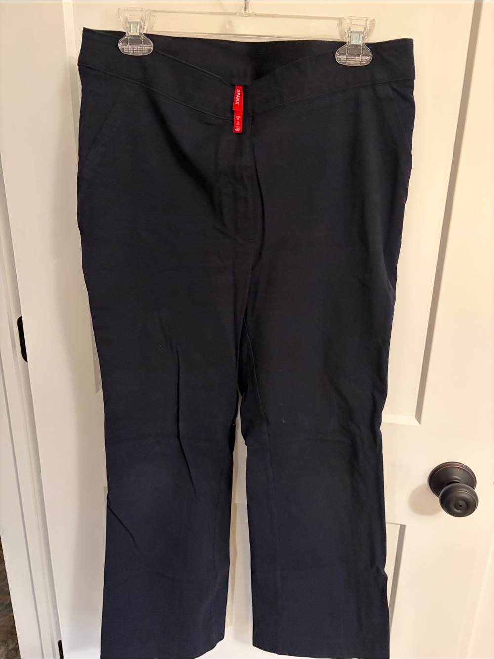 Spanx Navy Straight-Leg Pants size L